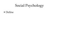 AP Psychology: Review April 28, 2010 Ms. Simon. Social Psychology Define. -  ppt download
