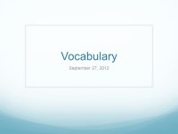 Vocabulary September 27, Questions? Disciplinary Literacy Graphic Essays due NEXT WEEK (October, 4)! Uploaded to BB before class... 