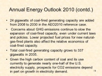 1 Status of and Outlook for Coal Supply and Demand in the U.S. Imagine West Virginia Spring 2010 Board of Governors Meeting April... 