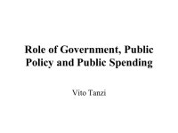 Role of Government, Public Policy and Public Spending Vito Tanzi. -  ppt download