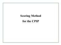 Session 8 Scoring Method Project for Capacity Development for Implementing the Organic Law at the Capital and Provincial Level... 
