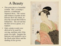 Woodblock prints were first used in Japan around 700 AD. The technique was brought to Japan by Chinese Buddhist. -  ppt download