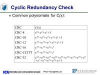 Prof. Younghee Lee 1 1 Computer Networks u Lecture 3: Data Link and LAN Prof. Younghee Lee * Some part of this teaching materials... 