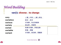 Part Ⅲ Teaching Objectives: To get the students 1 to master the language points in the text 2 to master the word formation... 