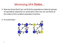 Overview of Previous Lesson(s) Over View  Strategies that have been used to implement and optimize pattern matchers constructed... 