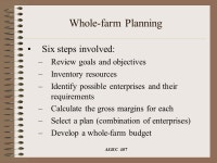 AGEC 407 Whole-farm Planning 1.Which enterprises to include? 2.How many units for... a representative year 4.Done as. -  ppt download