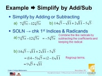 MTH55_Lec-43_sec_7-4_Add_Sub_Divide_Radicals.ppt 1 Bruce Mayer, PE Chabot College Mathematics Bruce Mayer, PE Licensed... 