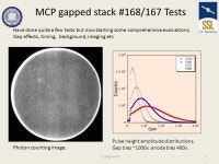 Siegmund1 MCP #168/167 Tests Light transmission #168Photo #168 #168 and #167 have been used as a pair with a biasable gap of 0.... 