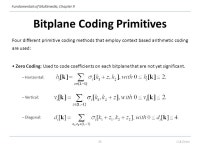 Chapter 9 Image Compression Standards 9.1 The JPEG Standard 9.2 The JPEG2000 Standard 9.3 The JPEG-LS Standard 9.4 Bi-level Image... 