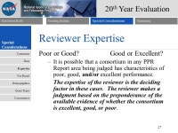 20 th Year Evaluation Space Grant 20 th Year Evaluation Program Performance and Results Report Reviewer Training Atlanta, GA... 