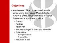 Using Failure Mode & Effects Analysis to Improve Hospital Intensive Care Evacuations Third Annual Emergency Management Summit... 