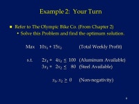 1 LINEAR PROGRAMMING Introduction to Sensitivity Analysis Professor Ahmadi. -  ppt download