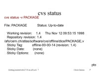 Chris Onions Getting started with CVS in ATLAS 11 Getting started with CVS in ATLAS Chris Onions (Tutorial based on that of Raúl... 