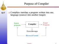 RIT 08/11/47Chapter 11 Chapter 1: Introduction to Compiling Dr. Winai Wichaipanitch Rajamangala Institute of Technology Klong 6... 