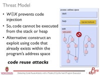 Detecting Code Reuse Attacks with a Model of Conformant Program Execution Emily R. Jacobson, Andrew R. Bernat, William R.... 