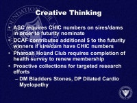 Advancing Canine Health Tools and Programs Available to AKC Parent Clubs 2010 AKC Parent Club Conference Raleigh, North Carolina... 