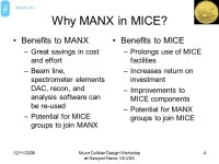 12/11/2008Muon Collider Design Workshop at Newport News, VA USA 1 MANX Proposal Bob Abrams Muons, Inc. -  ppt download