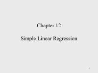 1 Chapter 12 Simple Linear Regression. 2 Chapter Outline  Simple Linear Regression Model  Least Squares Method  Coefficient of... 