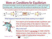 Jaehoon Yu 1 PHYS 1443 – Section 001 Lecture #17 Thursday, July 7, 2011 Dr. Jaehoon Yu Equilibrium. -  ppt download