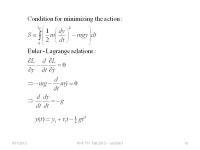 9/11/2013PHY 711 Fall Lecture 71 PHY 711 Classical Mechanics... AM MWF Olin 103 Plan for Lecture 7: Continue reading. -  ppt download