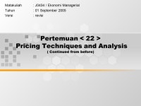 from before) Pertemuan Pricing Techniques and Analysis ( Continued from before) Matakuliah: J0434 / Ekonomi. -  ppt download