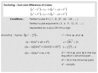 Conditions : Perfect cube #’s ( 1, 8, 27, 64, 125, … ) Perfect cube exponents ( 3, 6, 9, 12,15, … ) Separated by a plus OR... 
