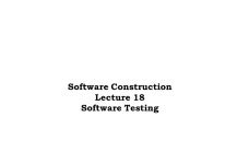 Software Construction Lecture 18 Software Testing. -  ppt download