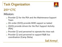 Sail Army! Agenda Mission Statement Commander’s Intent Task Organization Issues. -  ppt download