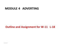 MODULE 4 ADVERTING Outline and Assignment for W-11 L /5/6. -  ppt download