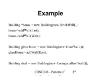 L11-12: Design Patterns Definition Iterator (L4: Inheritance) Factory (L4: Inheritance) Strategy (L5: Multiple Inheritance)... 