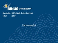 Pertemuan 26 Matakuliah: A0214/Audit Sistem Informasi Tahun: ppt download