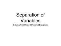 Separation of Variables Solving First Order Differential Equations. -  ppt download