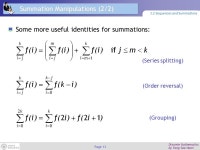강원대학교 컴퓨터과학전공 문양세 이산수학 (Discrete Mathematics) 수열과 합 (Sequences and Summations) -  ppt download