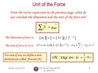 Jaehoon Yu 1 PHYS 1441 – Section 001 Lecture #8 Monday, June 22, 2015 Dr. Jaehoon Yu Newton’s Second. -  ppt download