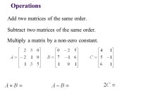 needs to be manipulated, easier to deal with info in form of a matrix. Matrices FreshSophJunSen A0342 B0447 C2106 D ppt download
