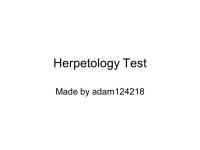 Herpetology Test Made by adam Slide 1 (a)Identify this specimen by family and genus. (b)How high of temperatures can this animal... 