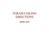FORAM COILING DIRECTIONS GEOL Globorotalia truncatulinoides Bolli (1950, 1951) discovered that the evolution of coiling... 