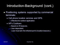 2002/12/27 Chung-Hsien Hsu Bluetooth Location Networks F.J. Gonzalez-Castano, J. Farcia-Reinoso Departamento de Ingenieria... 