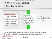 COMP 150: Introduction to Object-Oriented Programming Lecturer: Dr. AJ Bieszczad 4-1 Chapter 4 l Class and Method Definitions l... 
