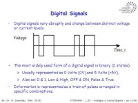 CT0004NI - L.02 - Analogue & Digital Signals - pp 1/36 Analogue & Digital Signals Saroj Regmi Lecture 02 CT0004NI Principles of... 