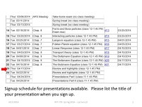 4/17/2014PHY 770 Spring Lecture 231 PHY Statistical Mechanics... Olin 107 Instructor: Natalie Holzwarth (Olin 300) Course. -  ppt... 