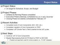 Retail Business Processes PR 50121_07 Project Update Retail Market Subcommittee September 13, 2006 Adam Martinez Mgr, Market... 