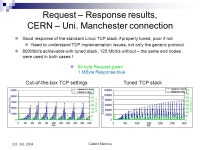 Online-Offsite Connectivity Experiments Catalin Meirosu *, Richard Hughes-Jones ** * CERN and Politehnica University of Bucuresti... 