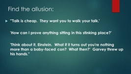An allusion is a brief reference to a person, event, or place, real or fictitious, or to a work of art.  Casual reference to a...