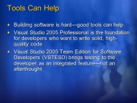Delving into Visual Studio 2005 Team Edition for Software Developers Brian A. Randell Senior Consultant MCW Technologies. -  ppt... 