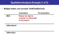 DeNovoSync: Efficient Support for Arbitrary Synchronization without Writer-Initiated Invalidations Hyojin Sung and Sarita Adve... 