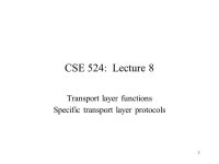 1 CSE 524: Lecture 8 Transport layer functions Specific transport layer protocols. -  ppt download