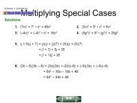 (2y – 3)(y + 2) = (2y – 3)(y) + (2y – 3)(2)Distribute 2y – 3. = 2y 2 – 3y + 4y – 6Now. -  ppt download