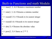 © Copyright 2012 by Pearson Education, Inc. All Rights Reserved. 1 Chapter 3 Mathematical Functions, Strings, and Objects.... 