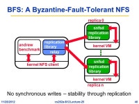 EECS 262a Advanced Topics in Computer Systems Lecture 25 Byzantine Agreement November 28 th, 2012 John Kubiatowicz and Anthony D.... 